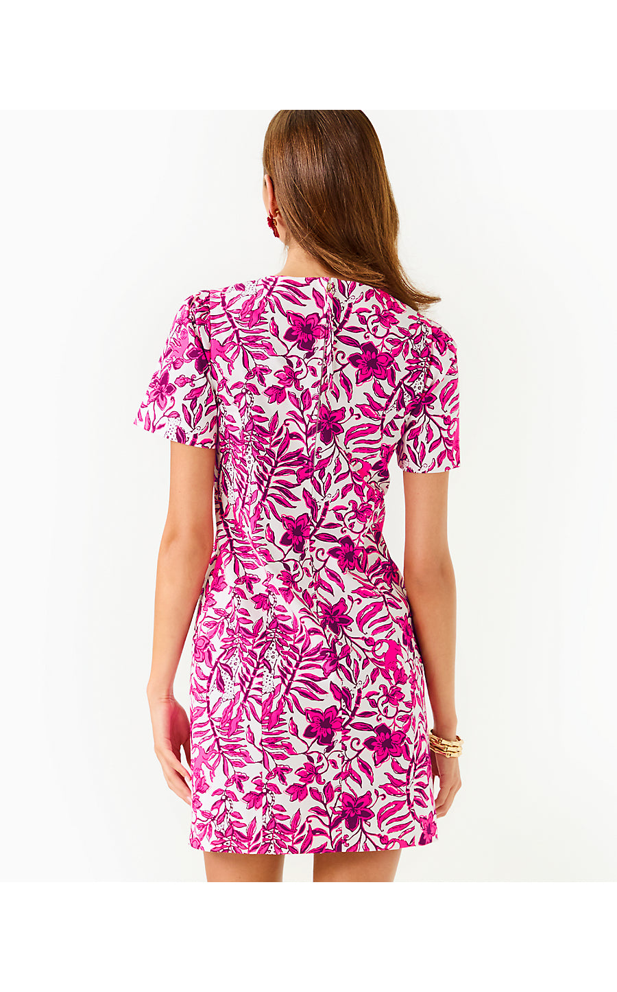 MILA SHORT SLEEVE STRETCH SHIFT, ELDERFLOWER BLOSSOM LIL ESCAPE PLAN