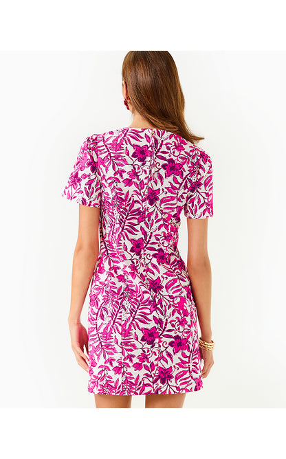 MILA SHORT SLEEVE STRETCH SHIFT, ELDERFLOWER BLOSSOM LIL ESCAPE PLAN