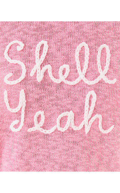 TULLY SWEATER, CONCH SHELL PINK SHELL YEAH EMBROIDERY