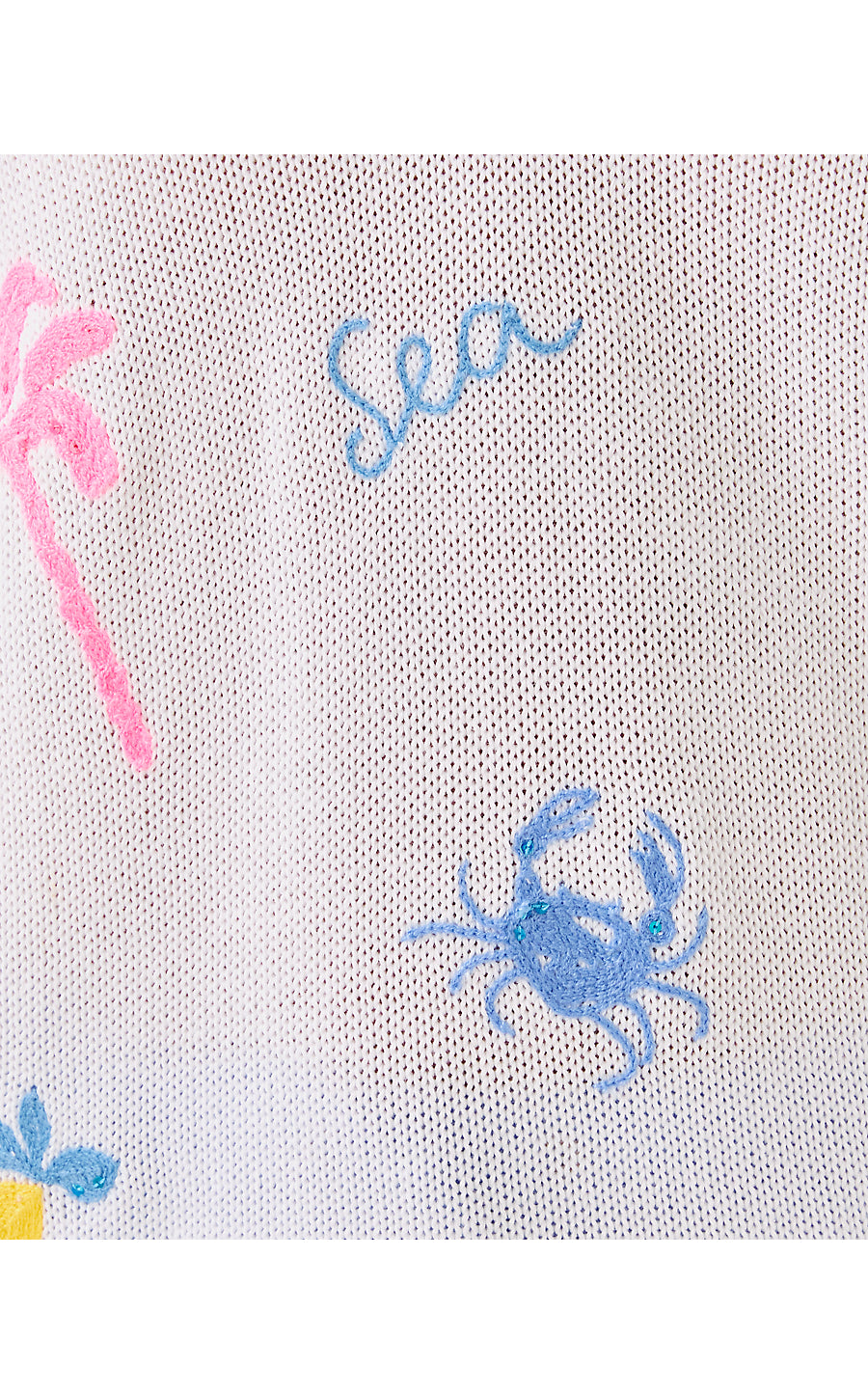 TENSLEY SWEATER, RESORT WHITE SUMMER SERENADE EMBROIDERY
