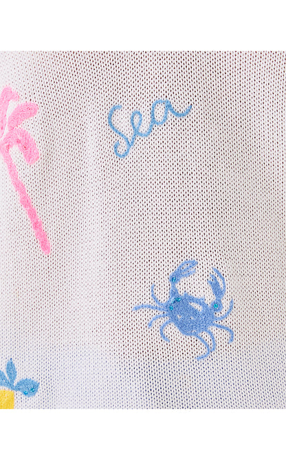 TENSLEY SWEATER, RESORT WHITE SUMMER SERENADE EMBROIDERY