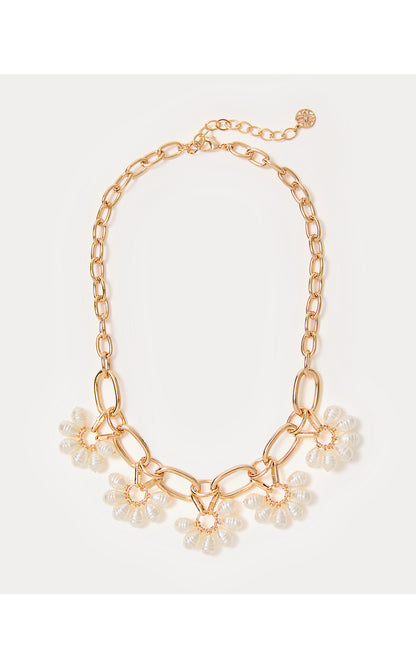 BOUQUET TOSS NECKLACE, GOLD METALLIC