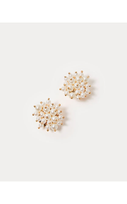 TIDEPOOL TREASURES PEARL EARRINGS, RESORT WHITE