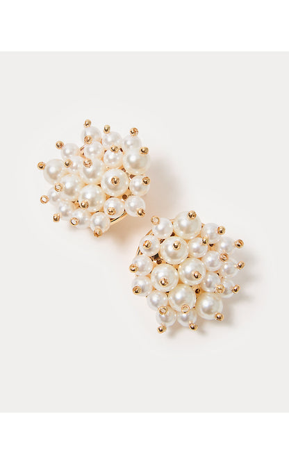 TIDEPOOL TREASURES PEARL EARRINGS, RESORT WHITE