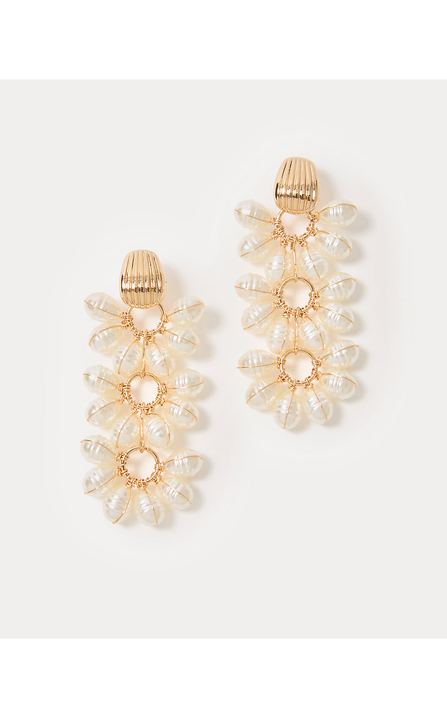 BOUQUET TOSS EARRINGS, RESORT WHITE