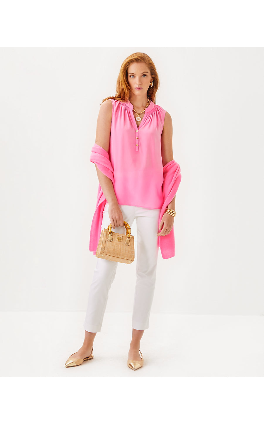 SLEEVELESS ELSA TOP, ROUSSEAU PINK