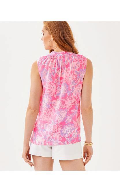 SLEEVELESS ELSA TOP, ROUSSEAU PINK ZEN GARDEN