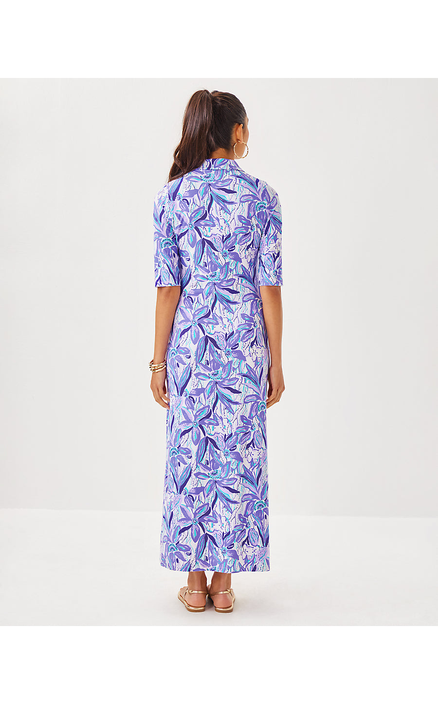 BERKELY MAXI DRESS, TROPICALIA PURPLE ELEPHANT IN THE BLOOM