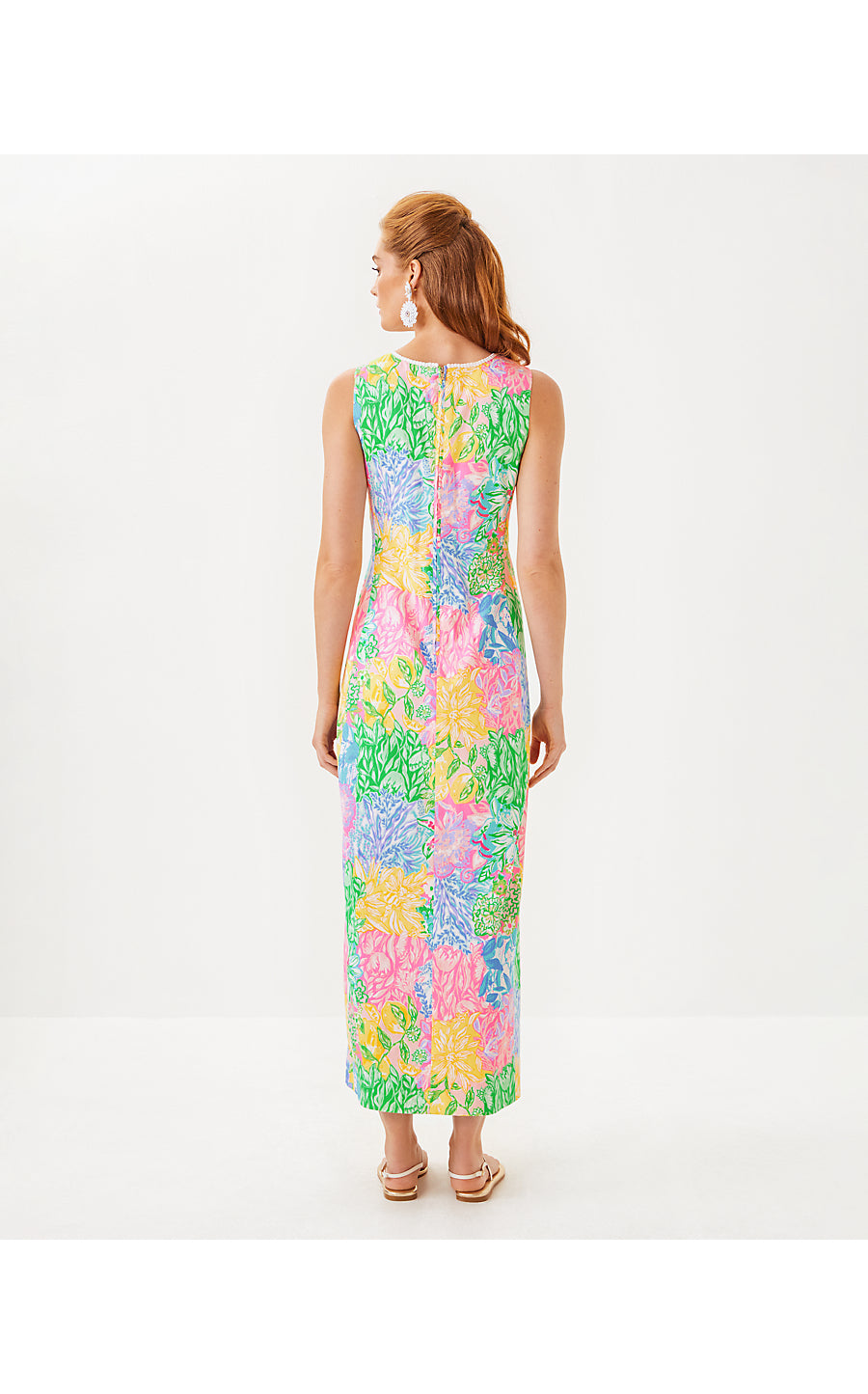 SARABETH STRETCH MAXI SHIFT, MULTI BRIGHT DELIGHT PATCH