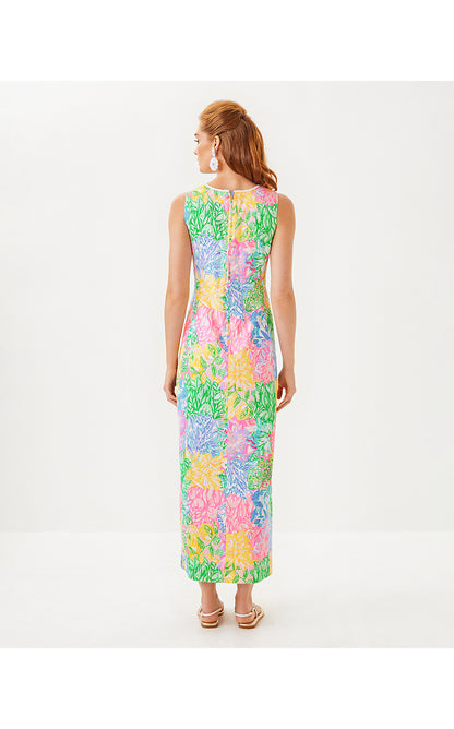 SARABETH STRETCH MAXI SHIFT, MULTI BRIGHT DELIGHT PATCH