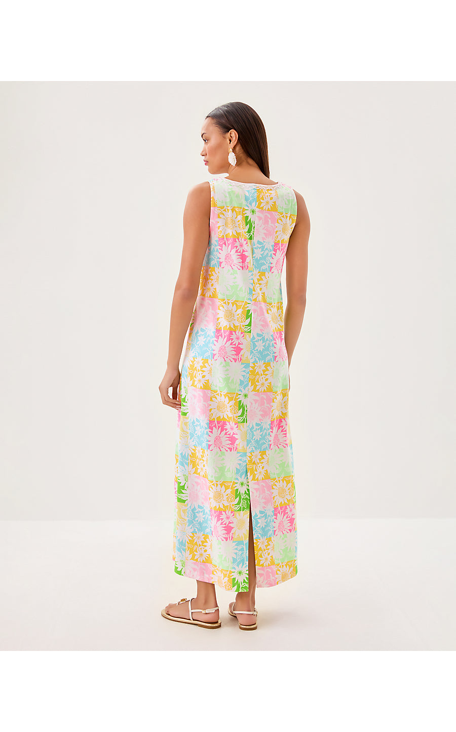 RAINA MAXI DRESS, MULTI VIA SUNNY SUNFLOWERS