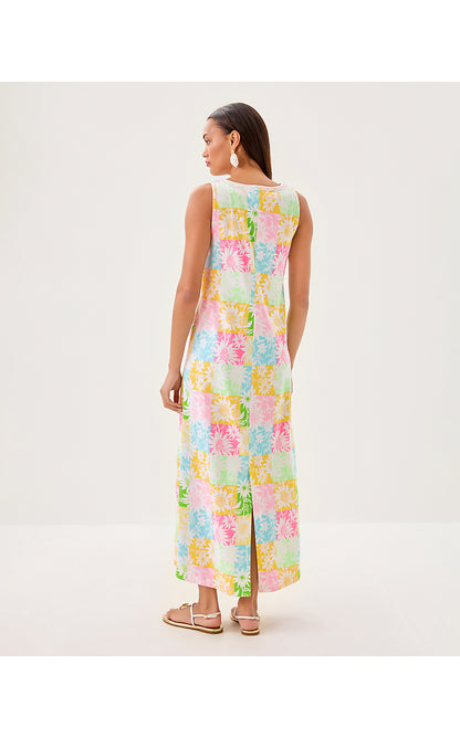 RAINA MAXI DRESS, MULTI VIA SUNNY SUNFLOWERS
