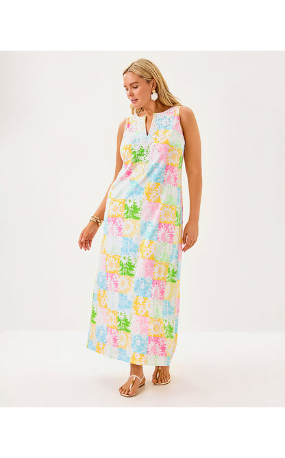 RAINA MAXI DRESS, MULTI VIA SUNNY SUNFLOWERS