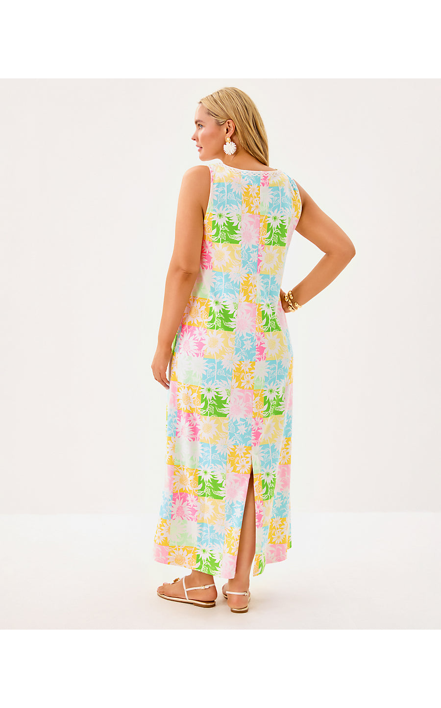 RAINA MAXI DRESS, MULTI VIA SUNNY SUNFLOWERS