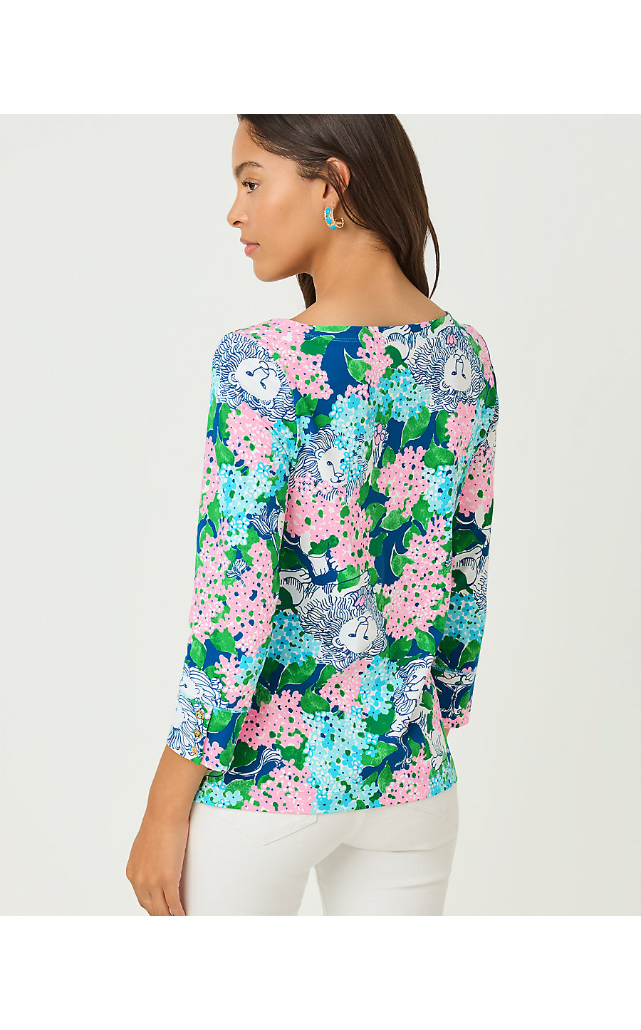 CALLISON UPF 50+ TOP, STARLIGHT NAVY LYDIA THE LION
