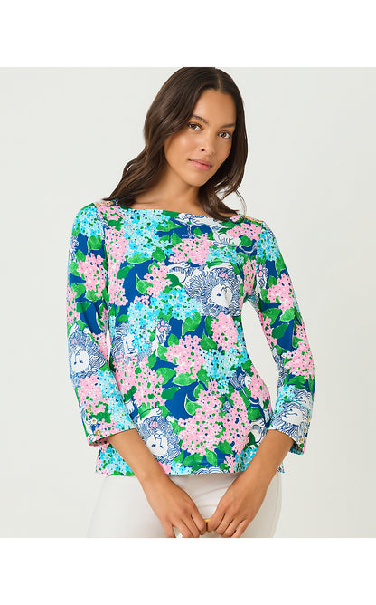 CALLISON UPF 50+ TOP, STARLIGHT NAVY LYDIA THE LION