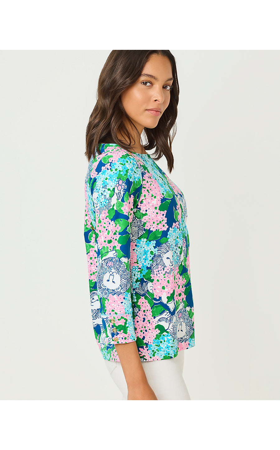 CALLISON UPF 50+ TOP, STARLIGHT NAVY LYDIA THE LION