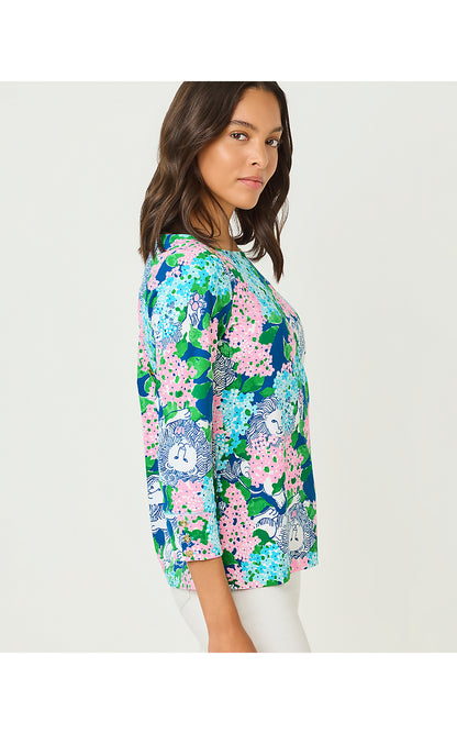 CALLISON UPF 50+ TOP, STARLIGHT NAVY LYDIA THE LION