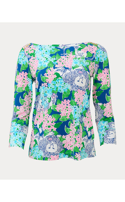 CALLISON UPF 50+ TOP, STARLIGHT NAVY LYDIA THE LION