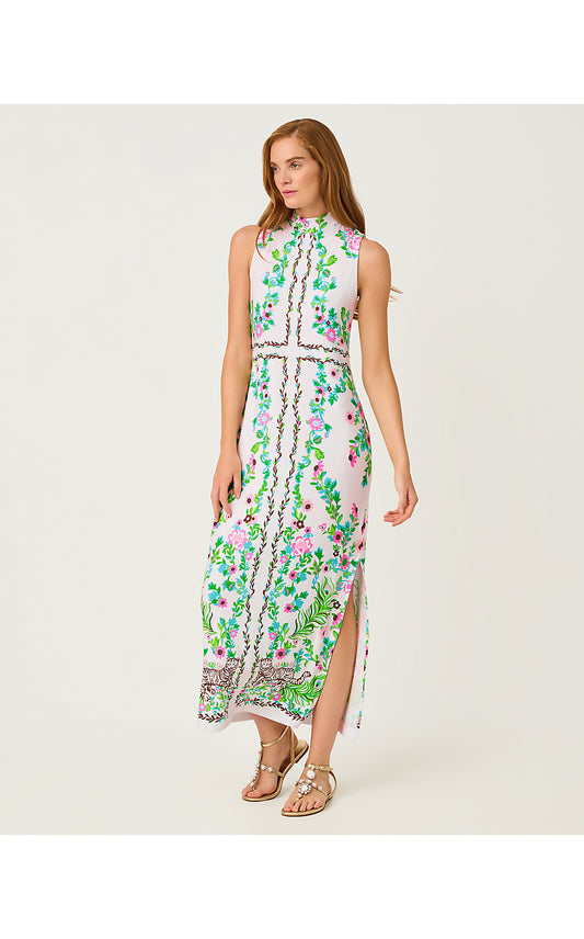 WELLINGTON MAXI DRESS, RESORT WHITE ROYAL ZOO ENGINEERED KNIT DRESS