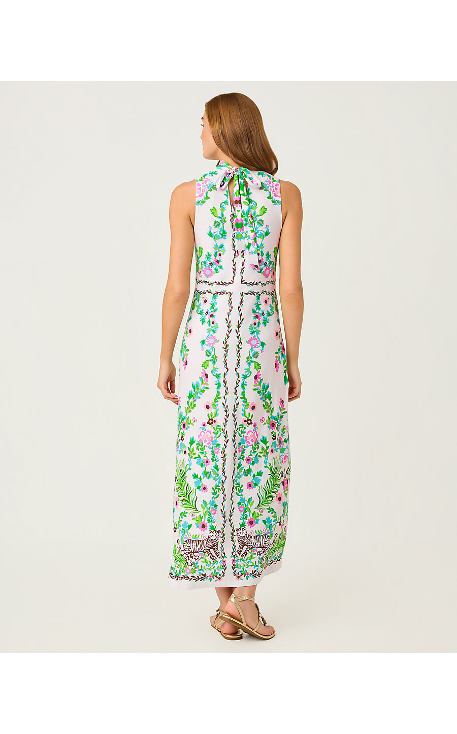 WELLINGTON MAXI DRESS, RESORT WHITE ROYAL ZOO ENGINEERED KNIT DRESS