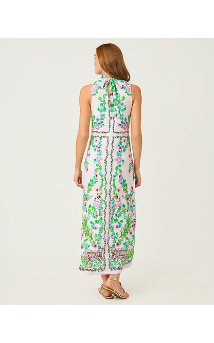 WELLINGTON MAXI DRESS, RESORT WHITE ROYAL ZOO ENGINEERED KNIT DRESS