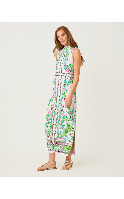 WELLINGTON MAXI DRESS, RESORT WHITE ROYAL ZOO ENGINEERED KNIT DRESS