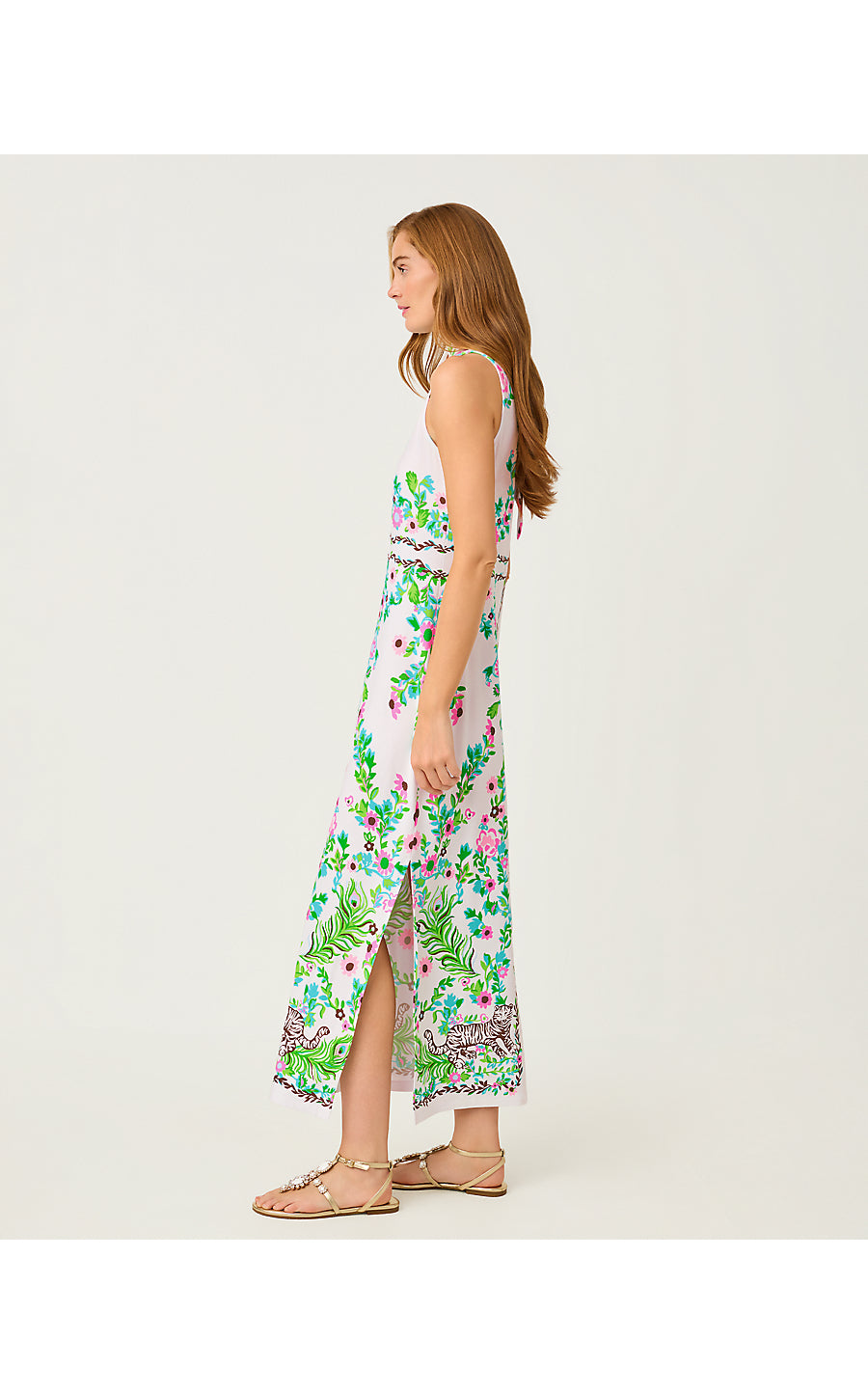WELLINGTON MAXI DRESS, RESORT WHITE ROYAL ZOO ENGINEERED KNIT DRESS