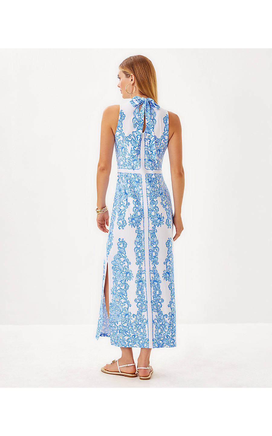 WELLINGTON MAXI DRESS, RESORT WHITE SUNNY SIDE UP ENGINEERED KNIT DRESS