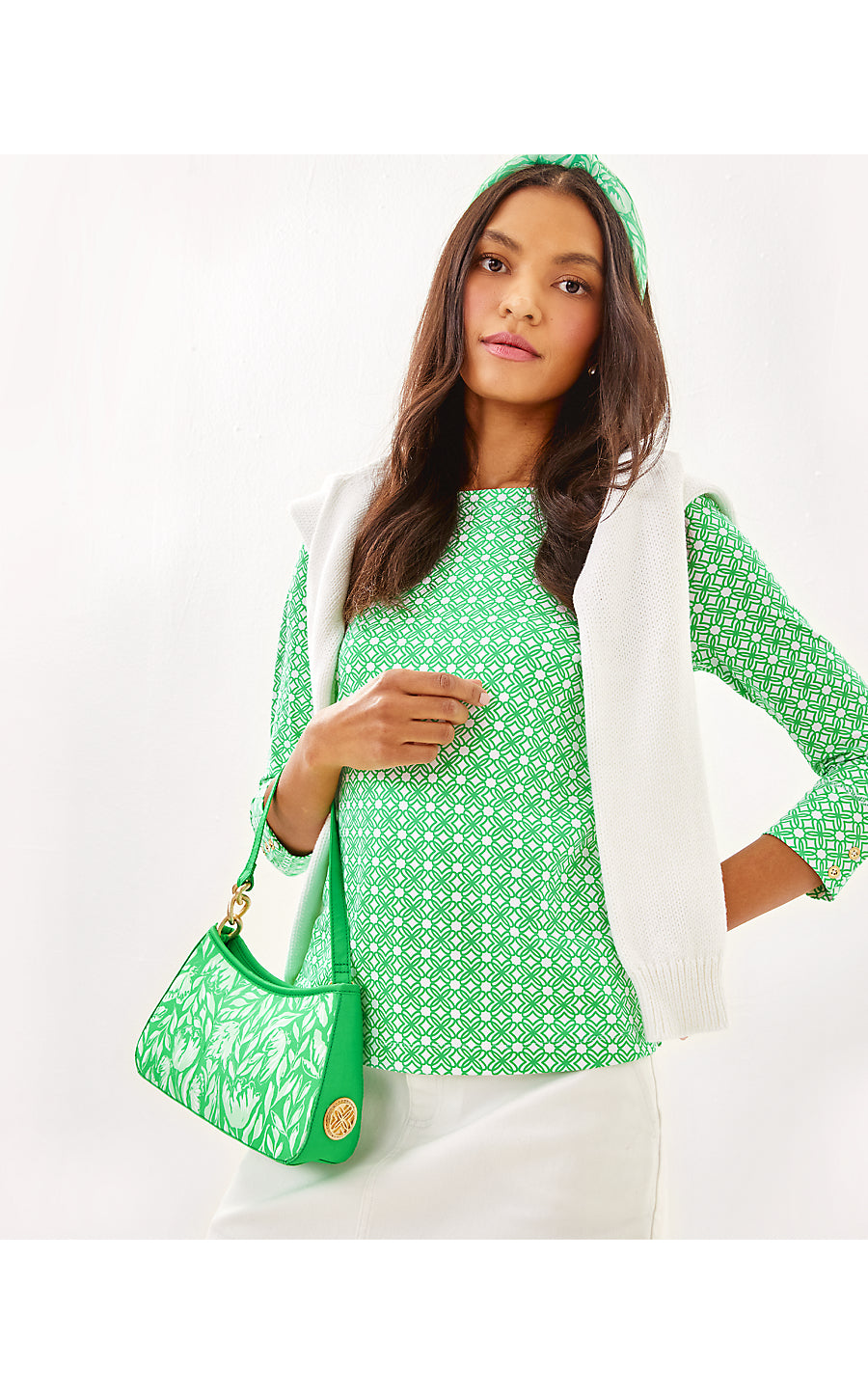 TAMARA SHOULDER BAG, FAUNA GREEN TULIP TO TANGO ACCESSORIES SMALL