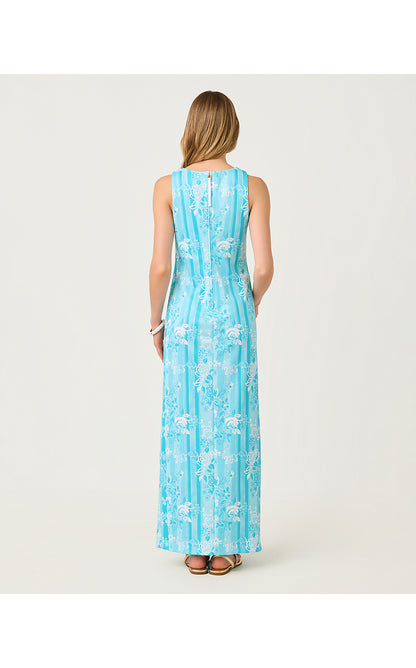 MELODIE MAXI DRESS, CAPRI BLUE ROSEYS PETALS