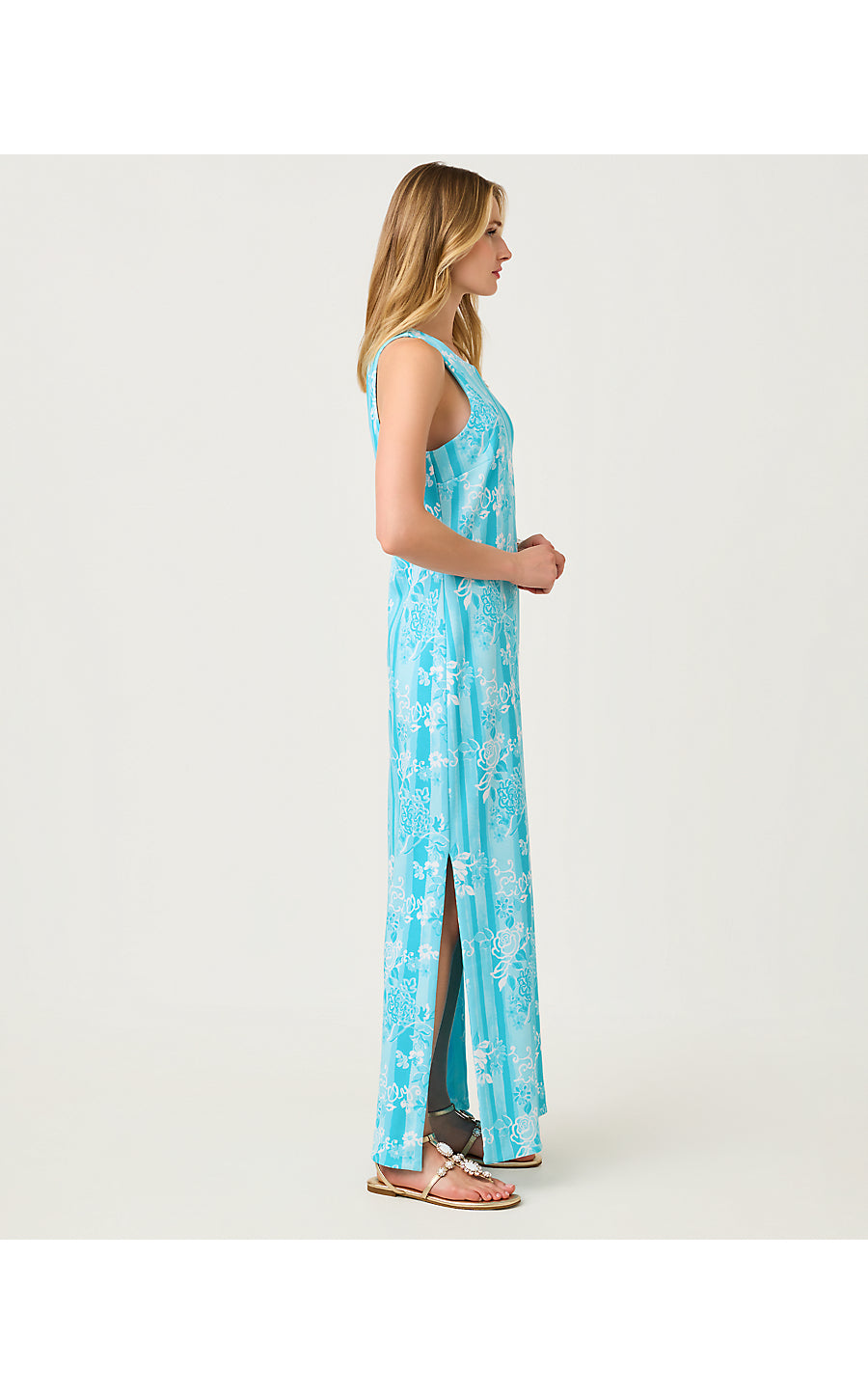 MELODIE MAXI DRESS, CAPRI BLUE ROSEYS PETALS