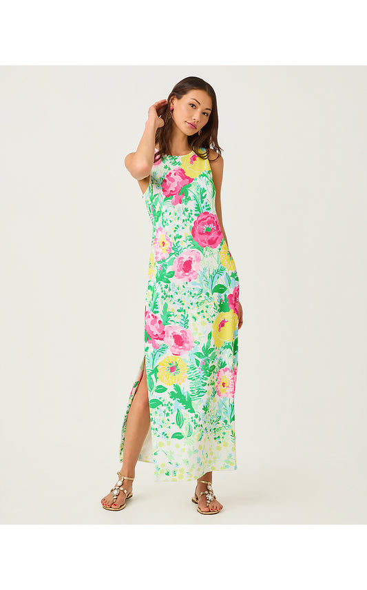 MELODIE MAXI DRESS, MULTI POPPY PARTY ENGINEERED KNIT MAXI