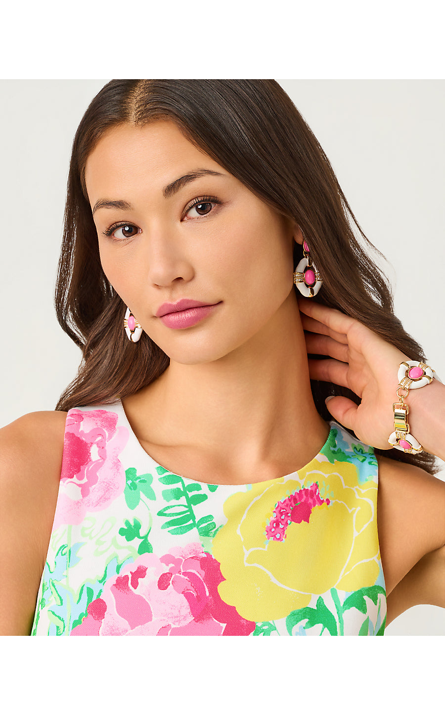 MELODIE MAXI DRESS, MULTI POPPY PARTY ENGINEERED KNIT MAXI