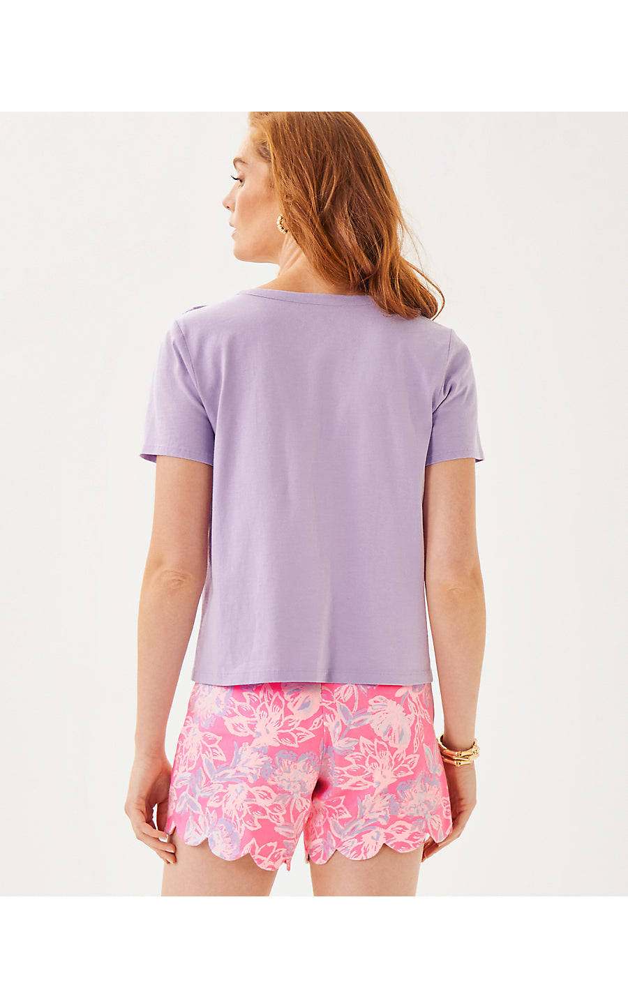 CLAIRMONT ROSETTE KNIT TOP, WATER HYACINTH