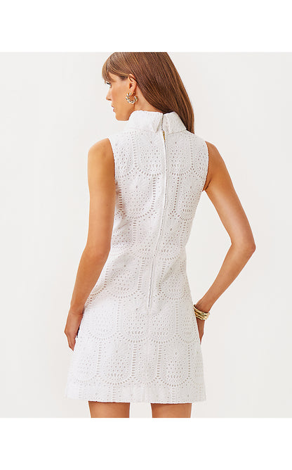 ZANDER SLEEVELESS ROMPER, RESORT WHITE PINEAPPLE TILE EYELET