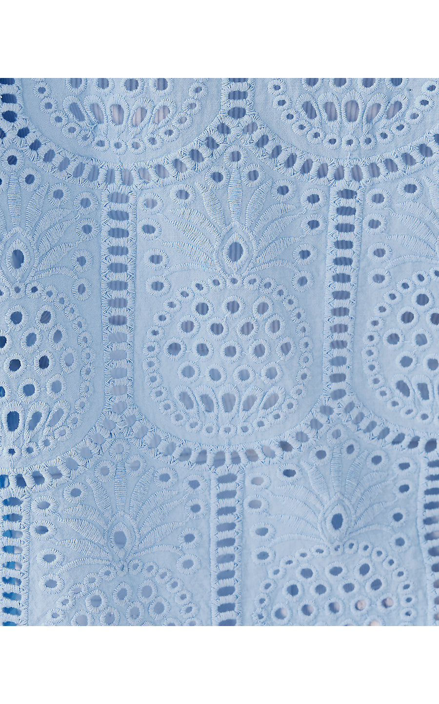 GRACEE TUNIC, JACARANDA BLUE PINEAPPLE TILE EYELET