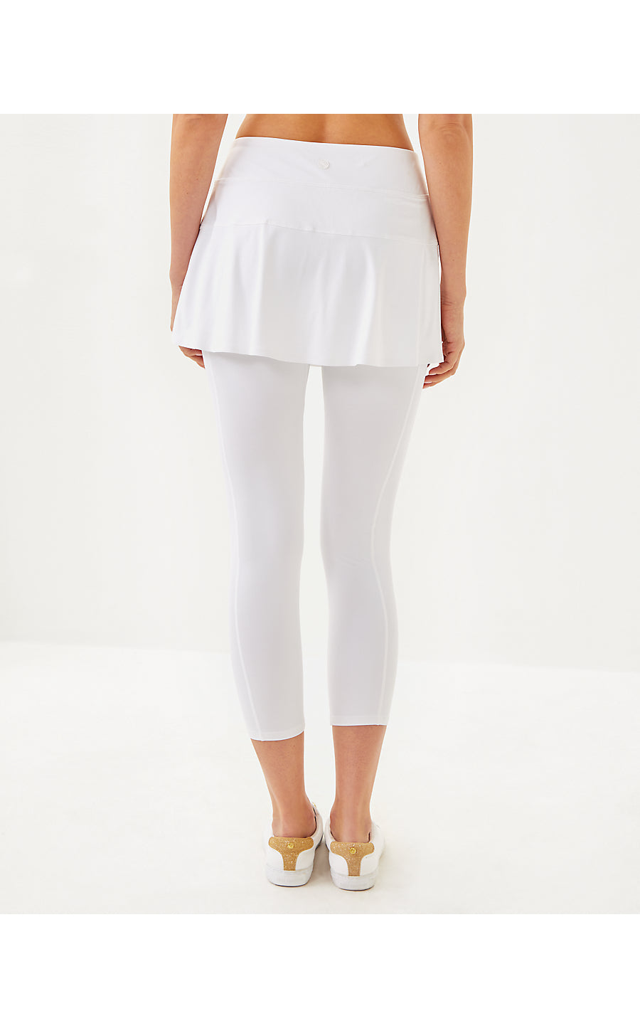 GAME POINT SKIRTED HIGH RISE MIDI LEGGING, RESORT WHITE