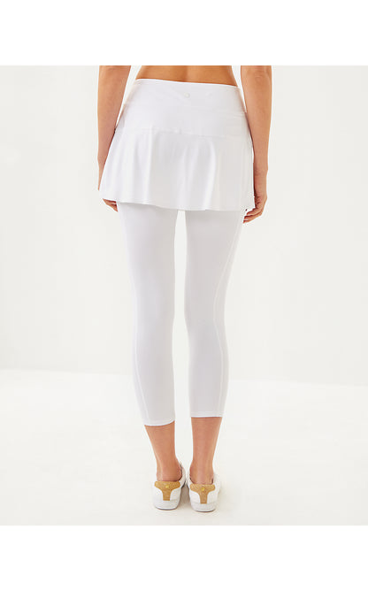 GAME POINT SKIRTED HIGH RISE MIDI LEGGING, RESORT WHITE
