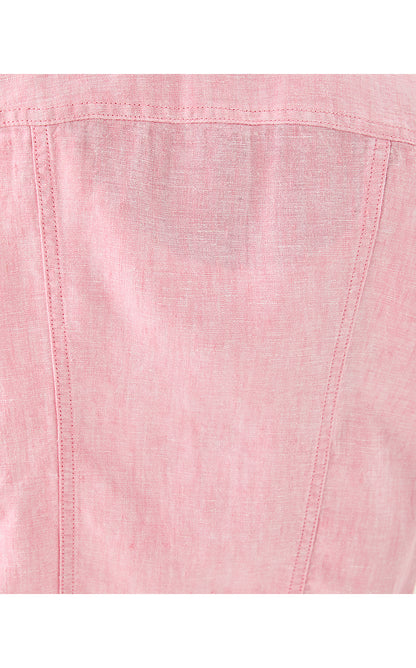 SEASPRAY LINEN JACKET, CONCH SHELL PINK X RESORT WHITE