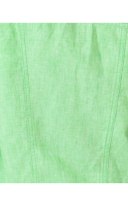 SEASPRAY LINEN JACKET, JACKFRUIT GREEN X RESORT WHITE