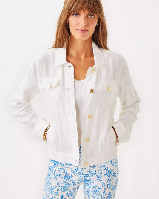 SEASPRAY LINEN JACKET, RESORT WHITE