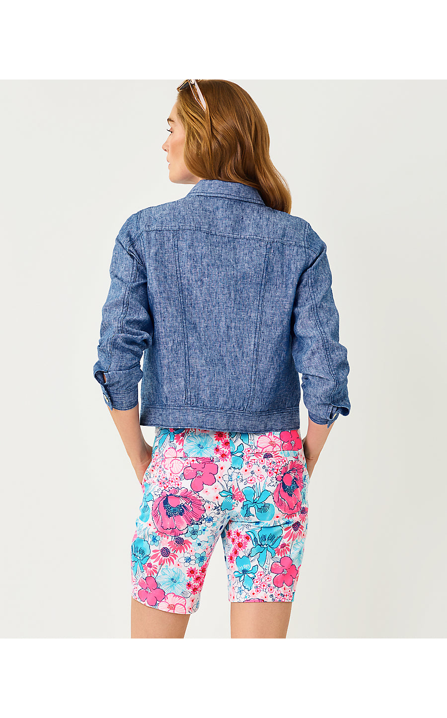 SEASPRAY LINEN JACKET, STARLIGHT NAVY X RESORT WHITE