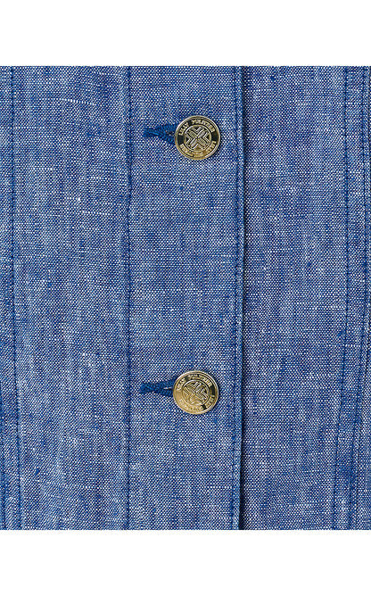 SEASPRAY LINEN JACKET, STARLIGHT NAVY X RESORT WHITE