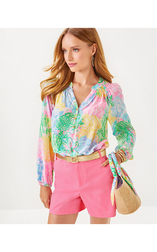 GRETCHEN HIGH RISE 5" SHORT, ROUSSEAU PINK