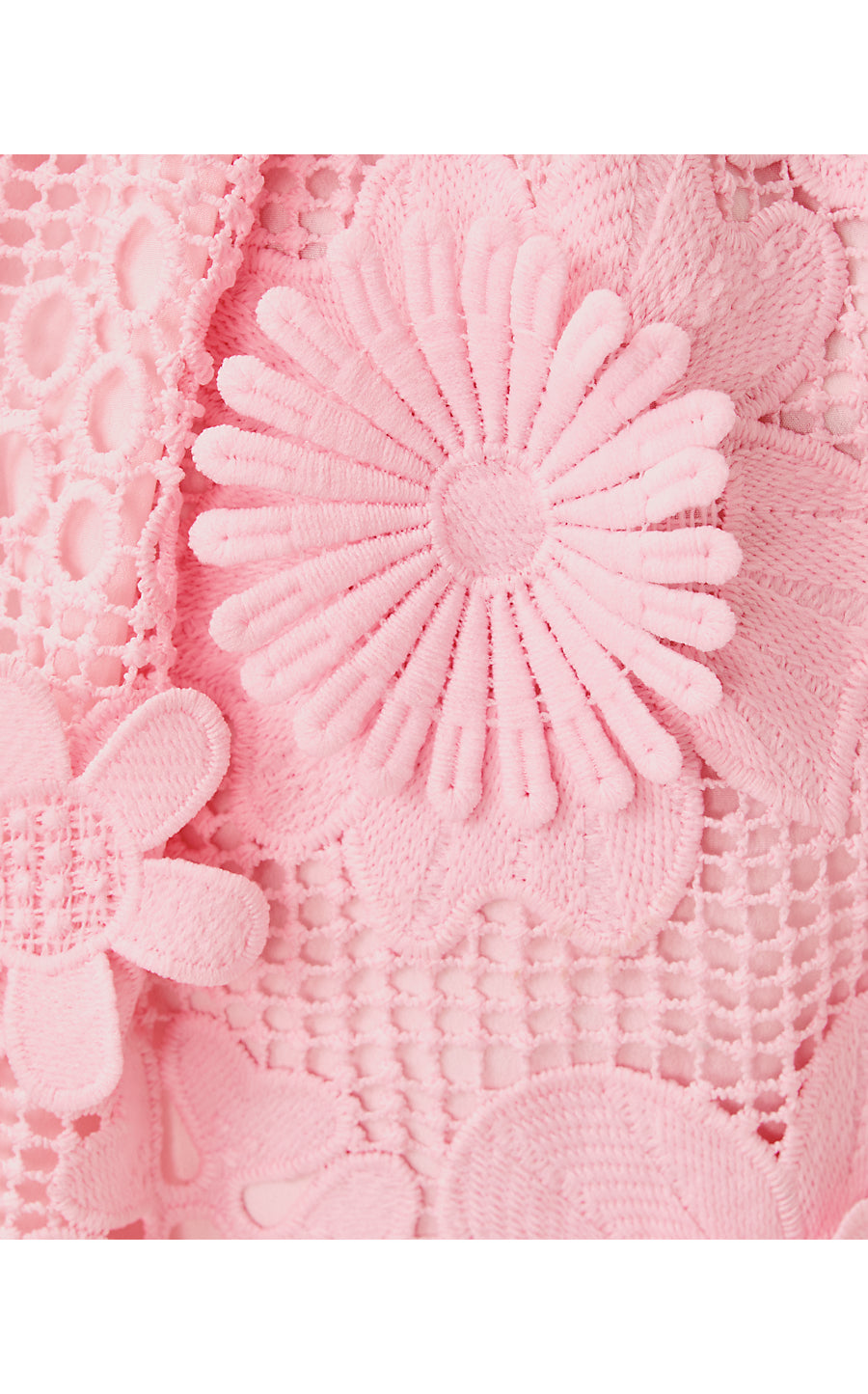 CINDY SKIRTED ROMPER, PINK MUSE PASSION FLOWER 3D LACE