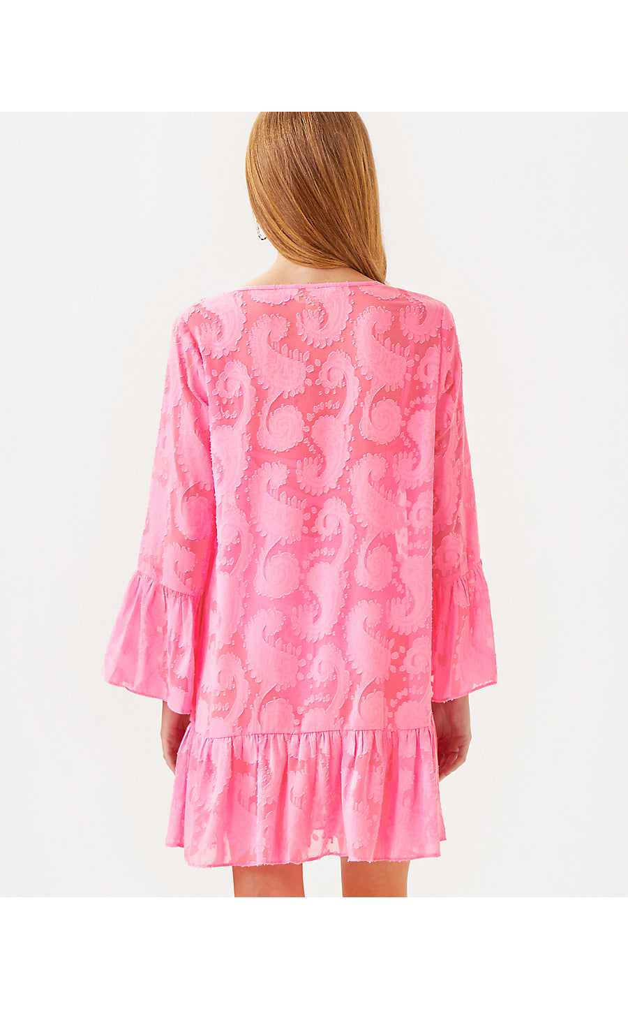 SHENZI COVERUP, ROUSSEAU PINK TANGERINE DREAM POLY CLIP JACQUARD