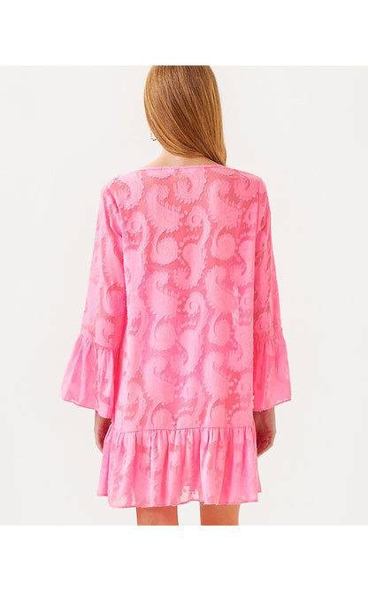 SHENZI COVERUP, ROUSSEAU PINK TANGERINE DREAM POLY CLIP JACQUARD