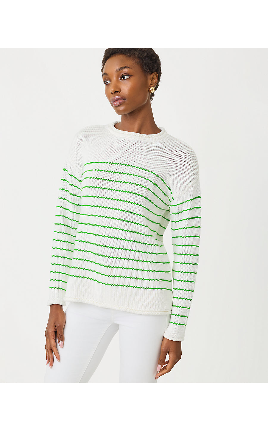 LOTAN SWEATER, PUTTING GREEN TIDEPOOL STRIPE