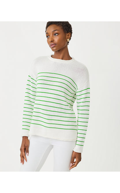 LOTAN SWEATER, PUTTING GREEN TIDEPOOL STRIPE